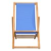 Kempingová židle teak 56 x 105 x 96 cm modrá 43803