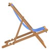 Kempingová židle teak 56 x 105 x 96 cm modrá 43803