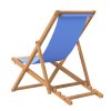 Kempingová židle teak 56 x 105 x 96 cm modrá 43803