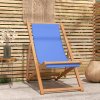 Kempingová židle teak 56 x 105 x 96 cm modrá 43803