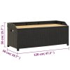 Zahradní lavice s úložným prostorem 120 cm polyratan černá 46480