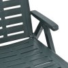 Skládací zahradní lehátko plast zelené 48755
