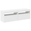 TV skříňky s LED osvětlením 2 ks bílé 60 x 35 x 40 cm 804410