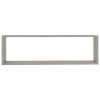Nástěnné obdélníkové police 2 ks betonově šedé 100 x 15 x 30 cm 807091