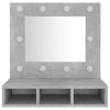 Zrcadlová skříňka s LED betonově šedá 60 x 31,5 x 62 cm 808886