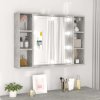 Zrcadlová skříňka s LED betonově šedá 76 x 15 x 55 cm 808859