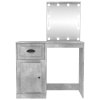 Toaletní stolek s LED betonově šedý 90 x 50 x 132,5 cm 816772