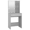 Toaletní stolek s LED šedý sonoma 60 x 40 x 140 cm 820443
