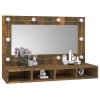 Zrcadlová skříňka s LED kouřový dub 90 x 31,5 x 62 cm 820457