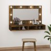 Zrcadlová skříňka s LED kouřový dub 90 x 31,5 x 62 cm 820457