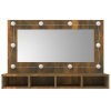 Zrcadlová skříňka s LED kouřový dub 90 x 31,5 x 62 cm 820457