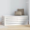 Úložný box bílý 89x36,5x33 cm masivní borové dřevo 823620
