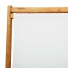Skládací plážové křeslo eukalyptové dřevo a textil krémově bílé 310314