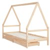 Dětská postel se zásuvkami 80 x 200 cm masivní borové dřevo 834465