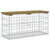 Zahradní lavice gabionový design 83 x 31,5 x 42 cm borové dřevo 834349