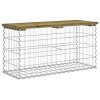 Zahradní lavice gabionový design 83 x 31,5 x 42 cm borové dřevo 834349