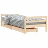 Dětská postel se zásuvkami 90 x 200 cm masivní borové dřevo 834438
