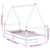 Dětská postel se zásuvkami černá 80x200 cm masivní borové dřevo 834467