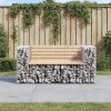 Zahradní lavice gabionový design 143x71x65,5cm masivní borovice 834377