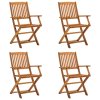 Skládací zahradní židle 4 ks masivní akáciové dřevo 46338
