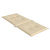 Podušky na židli vysoké opěradlo 4 ks béžové 120x50x3 cm textil 47543