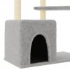 Škrabadlo pro kočky se sisalovými sloupky světle šedé 107,5 cm 172071