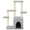 Škrabadlo pro kočky se sisalovými sloupky světle šedé 97,5 cm 172050
