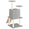 Škrabadlo pro kočky se sisalovými sloupky světle šedé 110 cm 172038