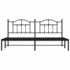 Kovový rám postele s čelem černý 193 x 203 cm 353445