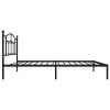 Kovový rám postele s čelem černý 90 x 200 cm 353432