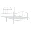 Kovový rám postele s hlavovým a nožním čelem bílý 107 x 203 cm 353502