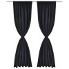 2 ks černé zatemňovací závěsy s tunýlkem 135 x 245 cm 130370