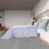 Sada ložního prádla šedá 200 x 200 cm lehké mikrovlákno 135951