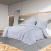 Sada ložního prádla šedá 200 x 200 cm lehké mikrovlákno 135951