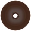 Koupelnové umyvadlo keramické tmavě hnědé kulaté 146984