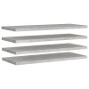 Plovoucí nástěnné police 4 ks betonově šedé 90x23,5x3,8 cm MDF 326605