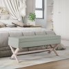 Stolička s úložným prostorem světle šedá 110x45x49 cm samet 344525