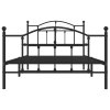 Kovový rám postele s hlavovým a nožním čelem černý 107 x 203 cm 353453
