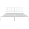 Kovový rám postele s čelem bílý 183 x 213 cm 350936