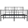 Kovový rám postele s hlavovým a nožním čelem černý 120 x 190 cm 352495