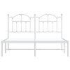 Kovový rám postele s čelem bílý 135 x 190 cm 353487