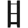 Knihovna / dělicí stěna černá 41 x 35 x 91 cm masivní borovice 813863