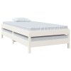 Stohovatelná postel bílá 90 x 190 cm masivní borovice 820403