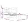 Kovový rám postele s čelem černý 140 x 190 cm 353439