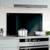 Kuchyňský panel černý 90 x 50 cm tvrzené sklo 249488
