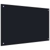 Kuchyňský panel černý 90 x 50 cm tvrzené sklo 249488