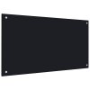 Kuchyňský panel černý 90 x 50 cm tvrzené sklo 249488