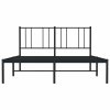 Kovový rám postele s čelem černý 140 x 200 cm 352481