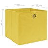Úložné boxy 10 ks netkaná textilie 28 x 28 x 28 cm žluté 325225