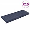Kobercové nášlapy na schody 15 ks 65x21x4 cm šedé a modré 326195